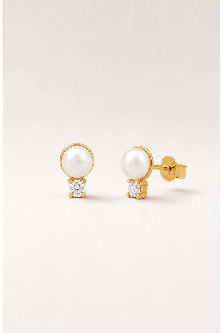 Perto Pearl Stud Earring In Gold, Alternate, color, Gold