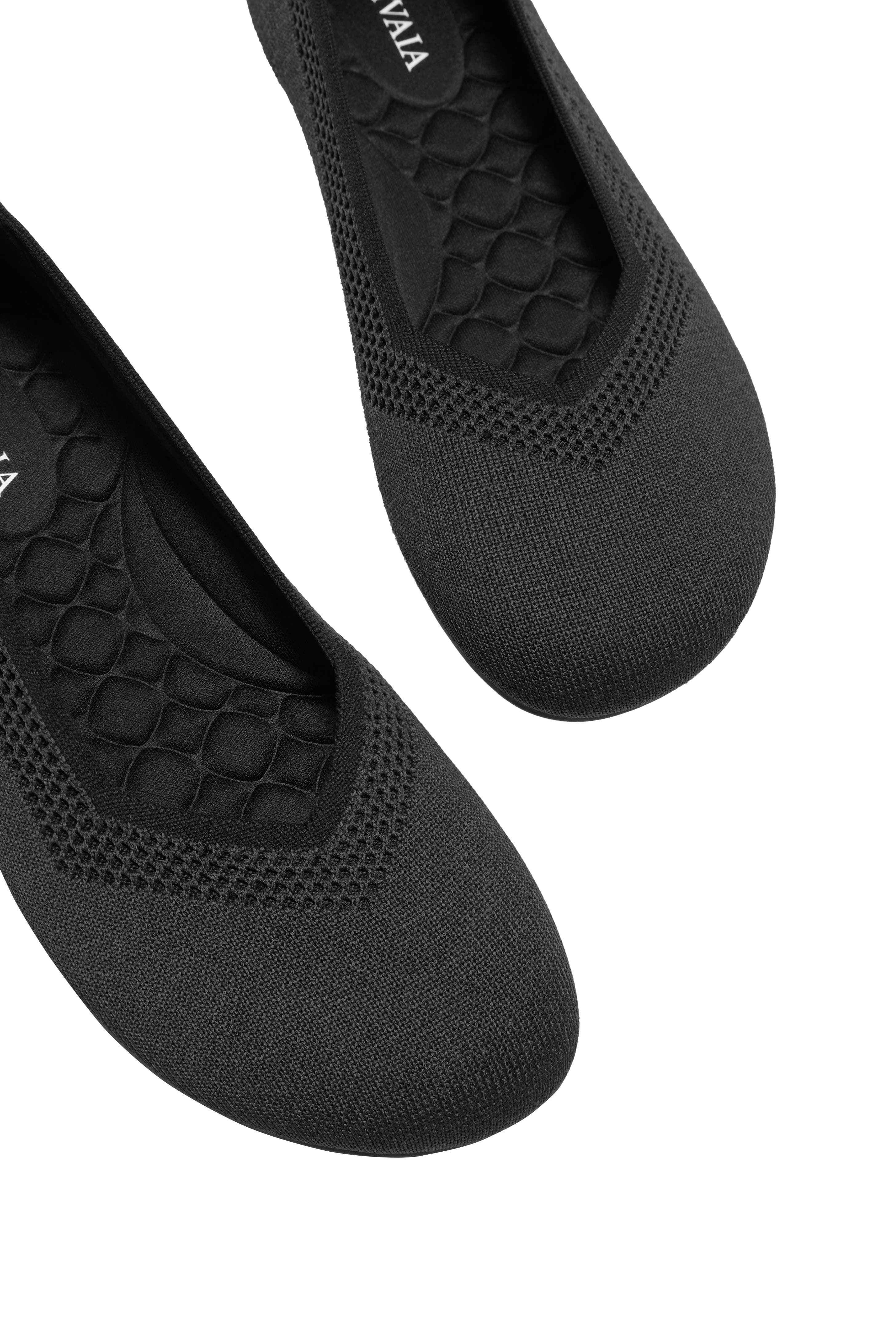 Tila Wide Toe Box Flats, Alternate, color, BLACK