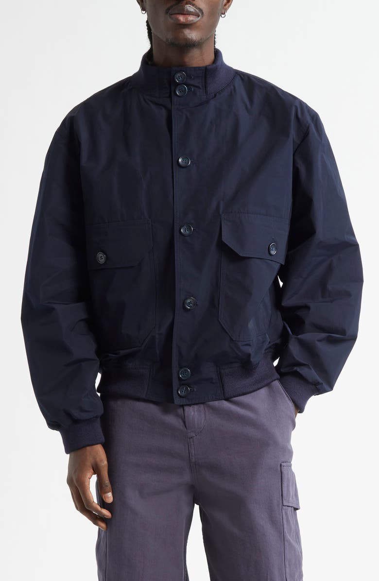 PALMES Water Repellent Nylon Jacket, Main, color, Navy