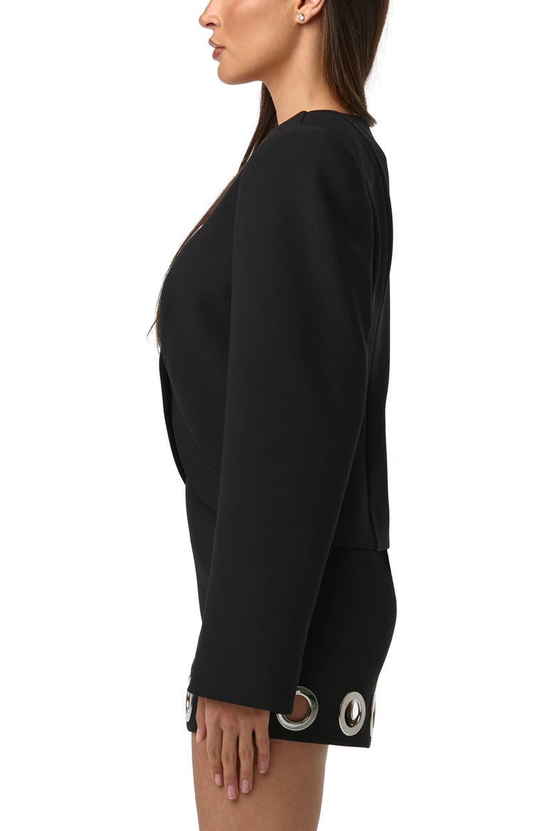 Grommet Ponte Blazer, Alternate, color, BLACK