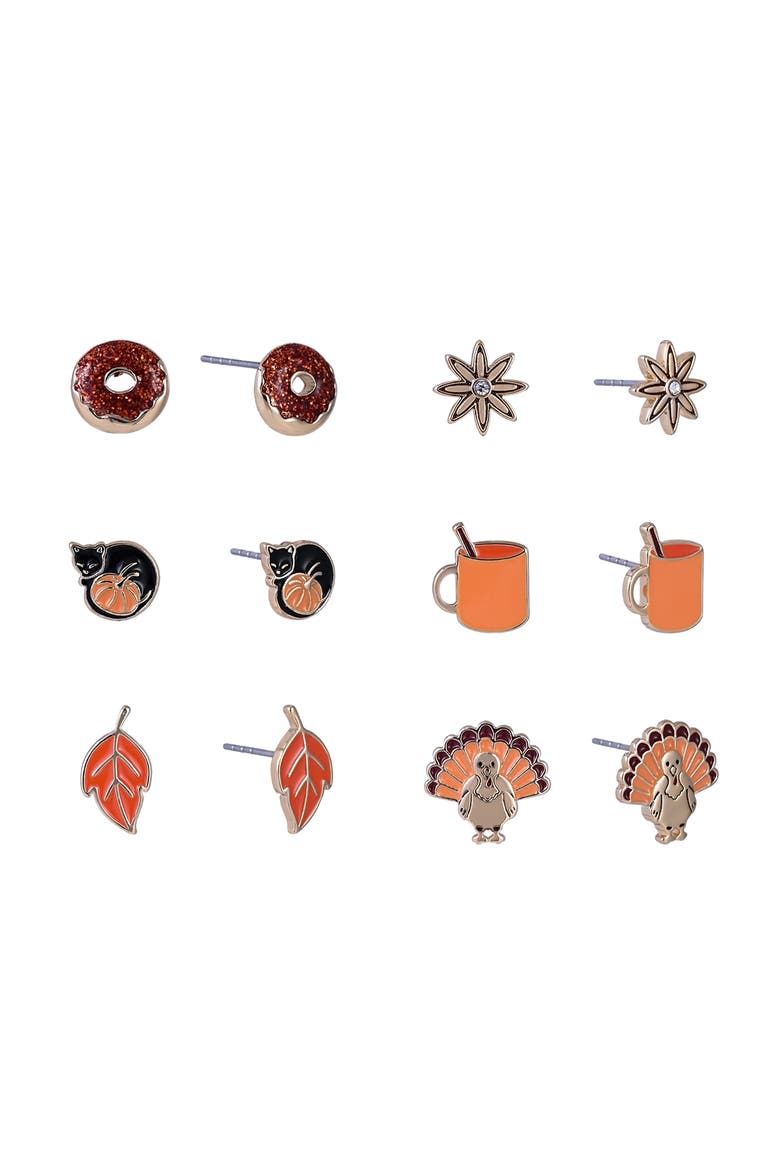 Thanksgiving 6 Pair Earring Set, Main, color, Orange