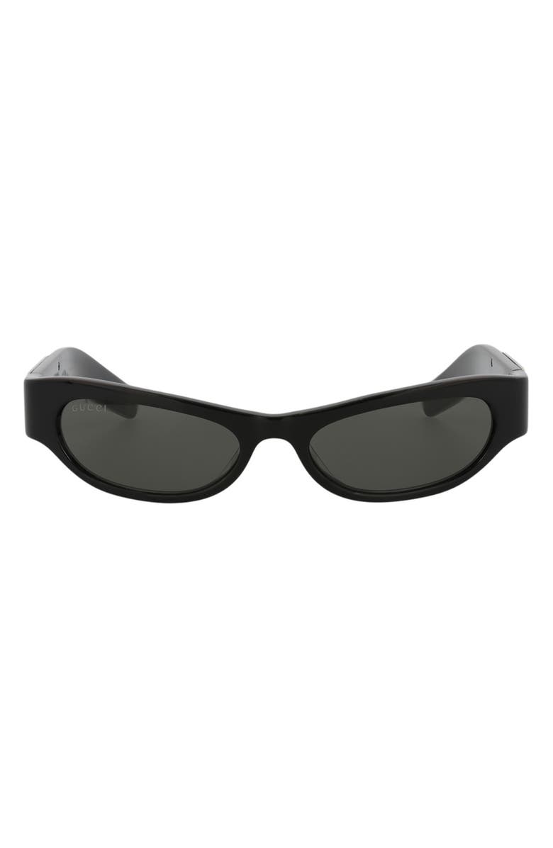 Gucci 53mm Cat Eye Sunglasses, Main, color, Black Black Grey