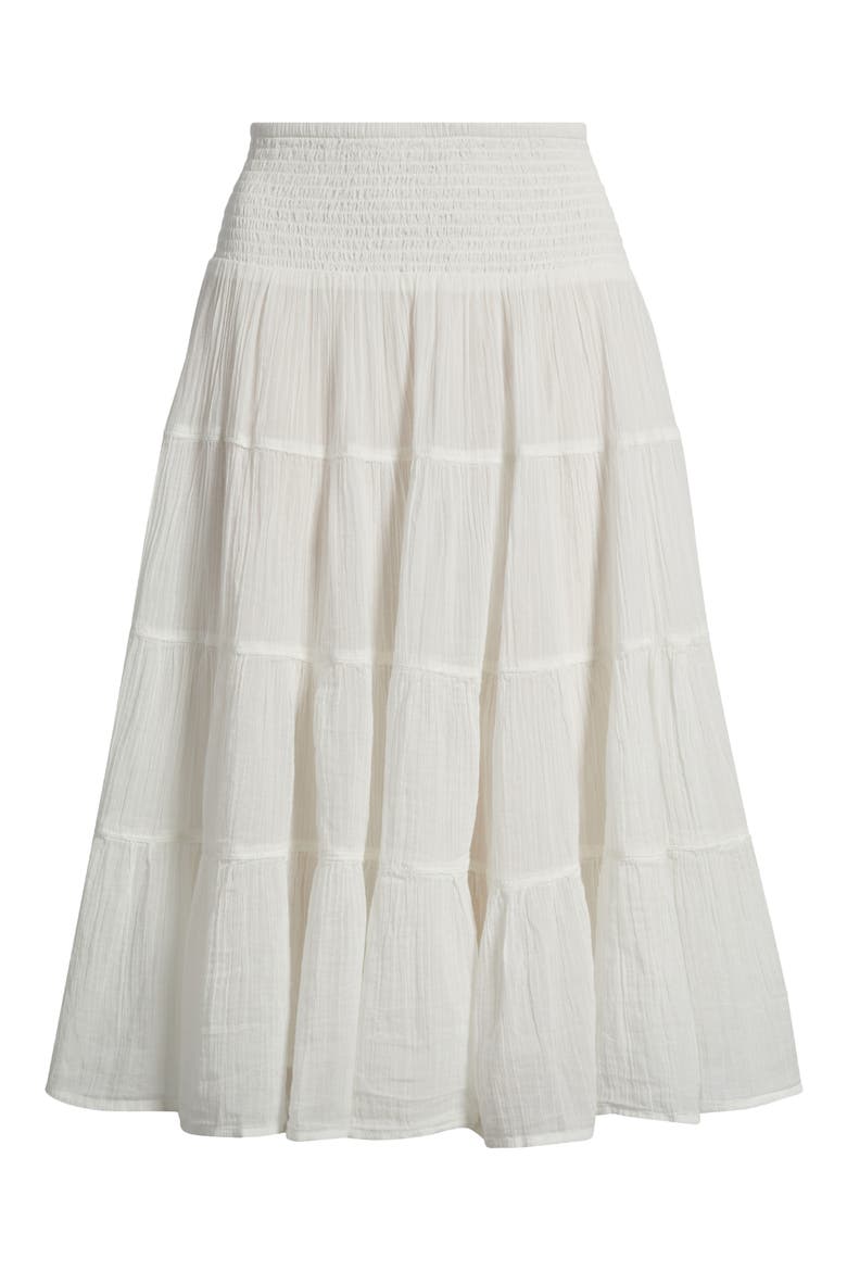 Bea Cotton Tiered Skirt, Alternate, color, WHITE
