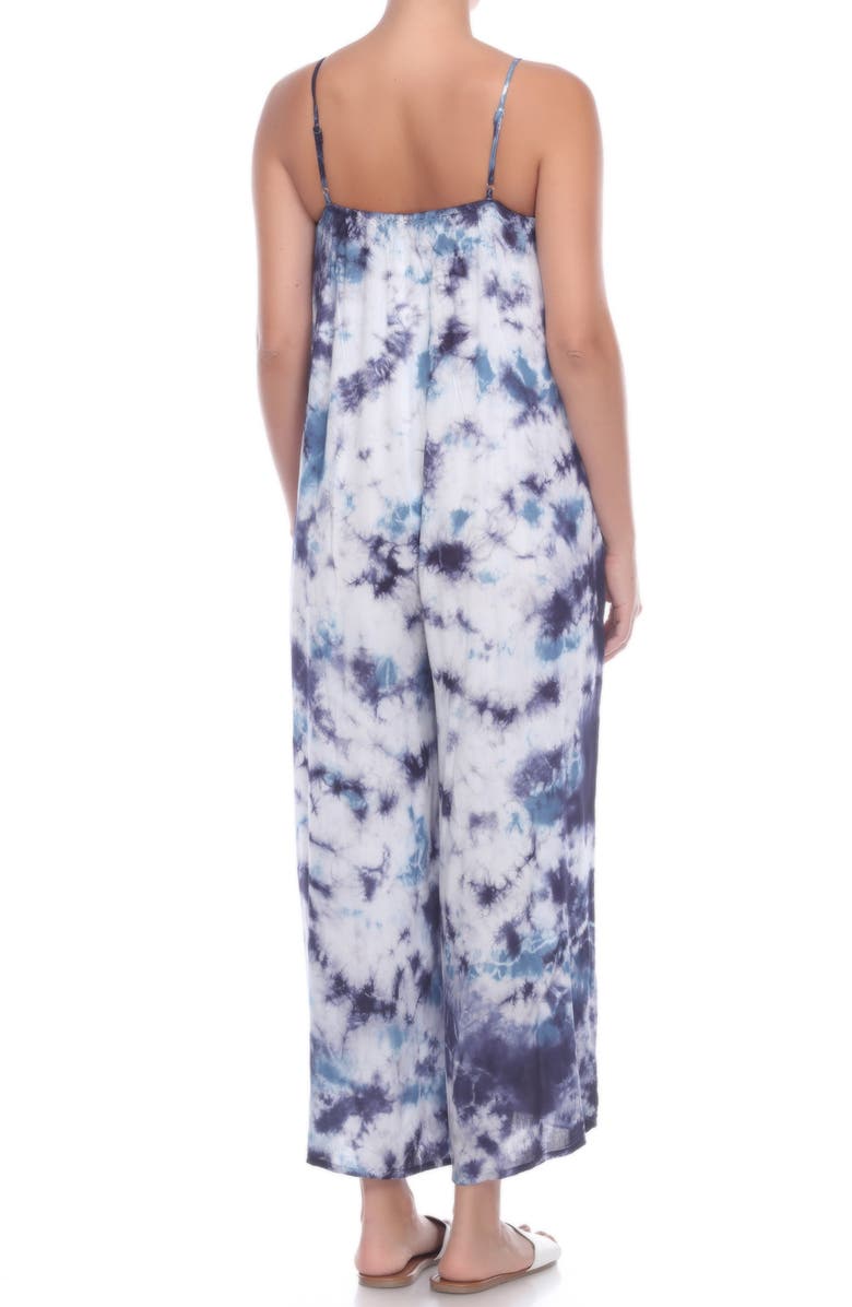BOHO ME Tie Dye Wide Leg Jumpsuit, Alternate, color, Navy
