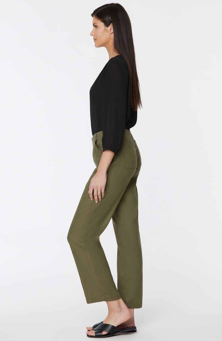 NYDJ Marilyn Linen Blend Ankle Straight Leg Trousers, Alternate, color, 