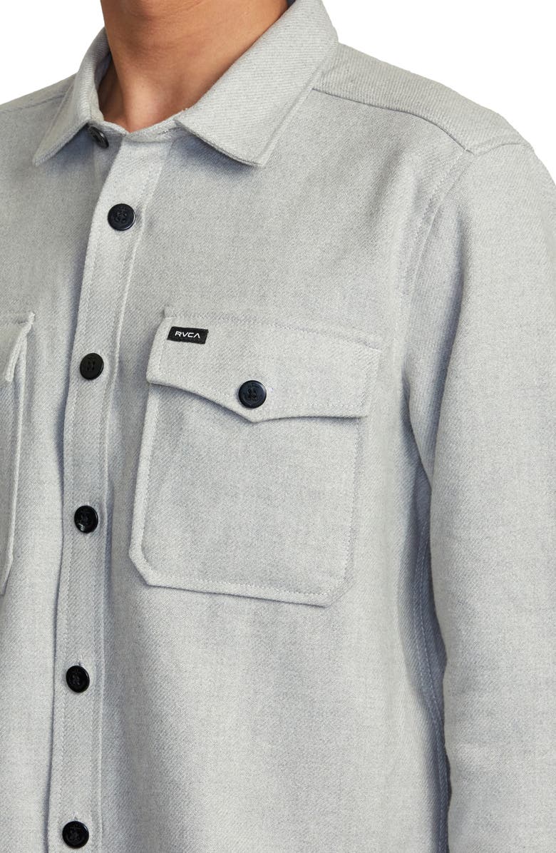 RVCA Flannel Button-Up Shirt, Alternate, color, Grey Marle