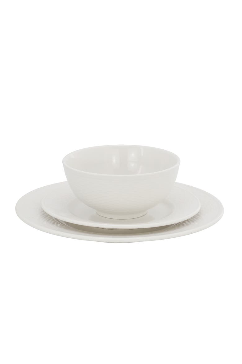 Fiona 18 Piece Stoneware Dinnerware Set in White, Alternate, color, White