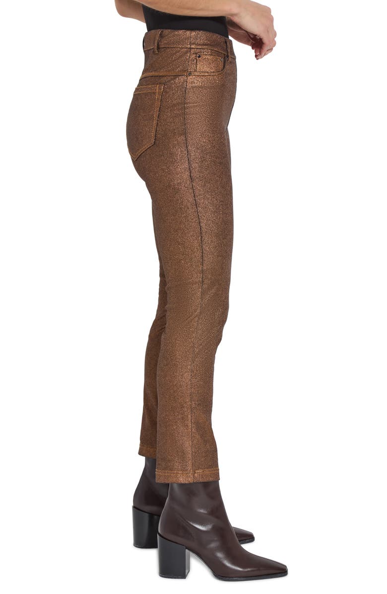 Lysse Metallic Coated Straight Leg Ankle Jeans, Alternate, color,