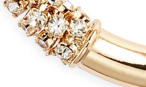 Nordstrom Polished Rhinestone Tube Hoop Earrings In Gold