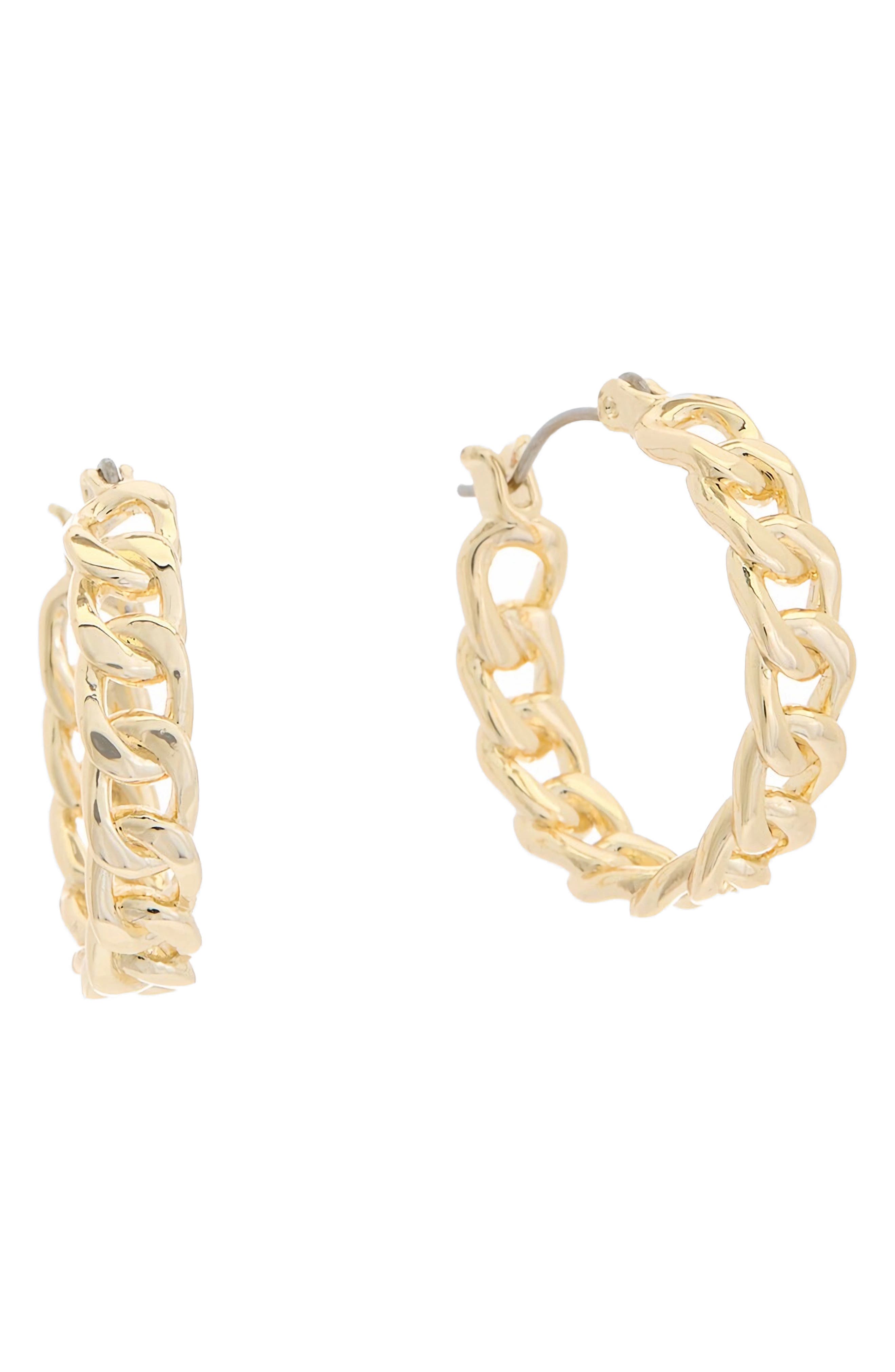 Juvell Curb Chain Hoop Earrings