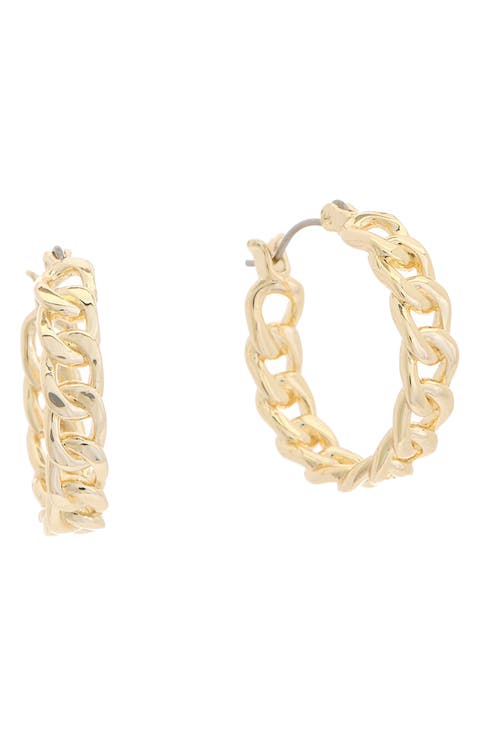 Curb Chain Hoop Earrings