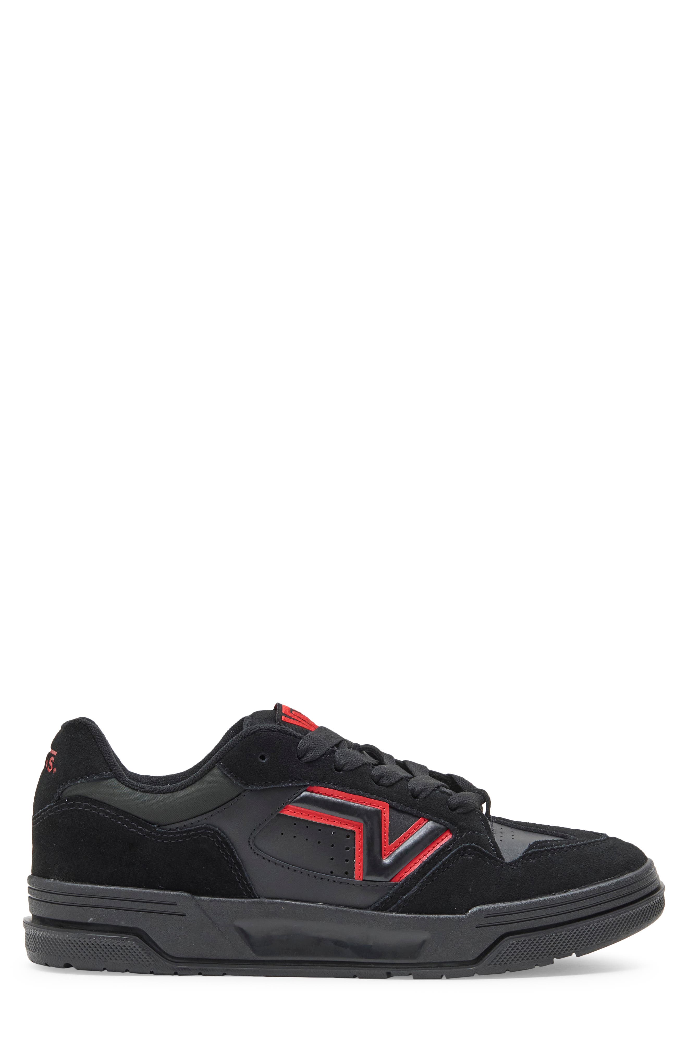 Upland Faux Leather Sneaker, Alternate, color, BLACK/ RED