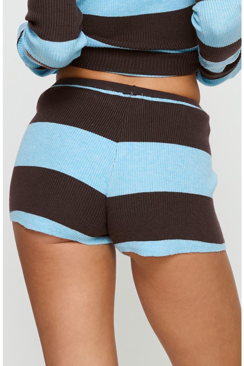 Low Rise Stripe Knit Shorts, Alternate, color, BLUE / BROWN