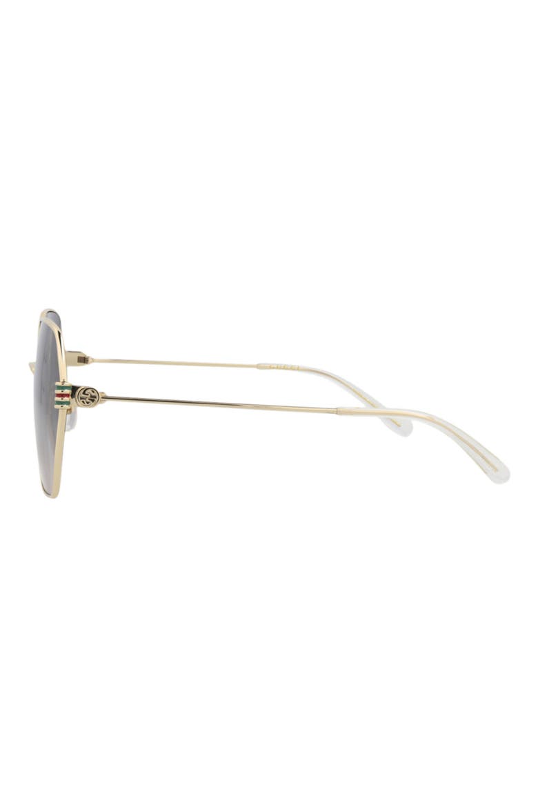 60mm Geometric Sunglasses, Alternate, color, GOLD GOLD GREY
