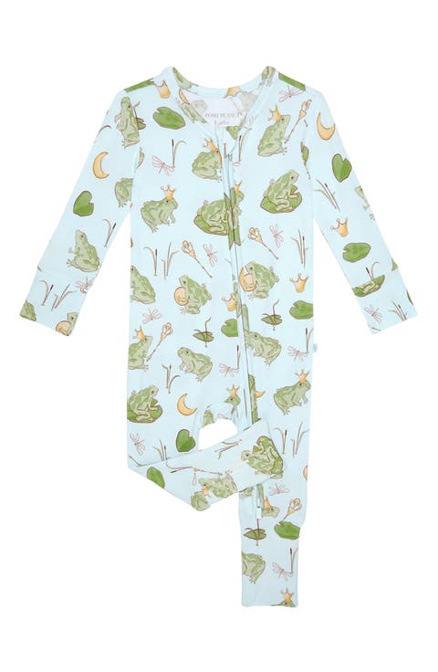 Frog Prince Print Convertible Zip-Up Footie (Baby)
