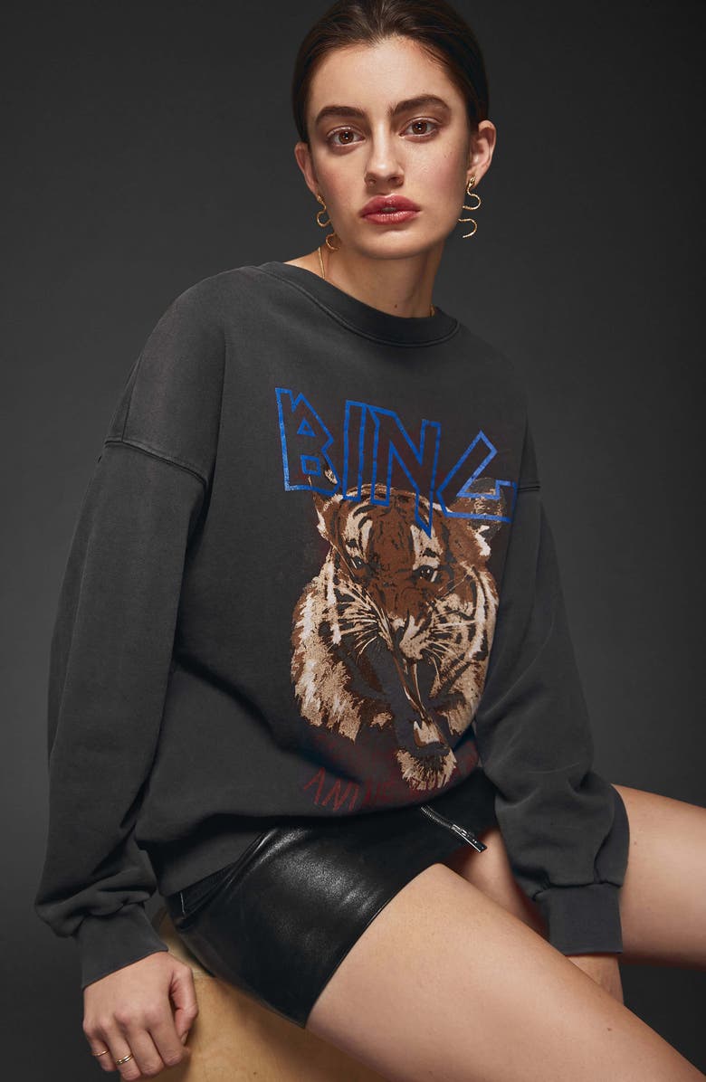 ANINE BING Tiger Sweatshirt, Alternate, color, 