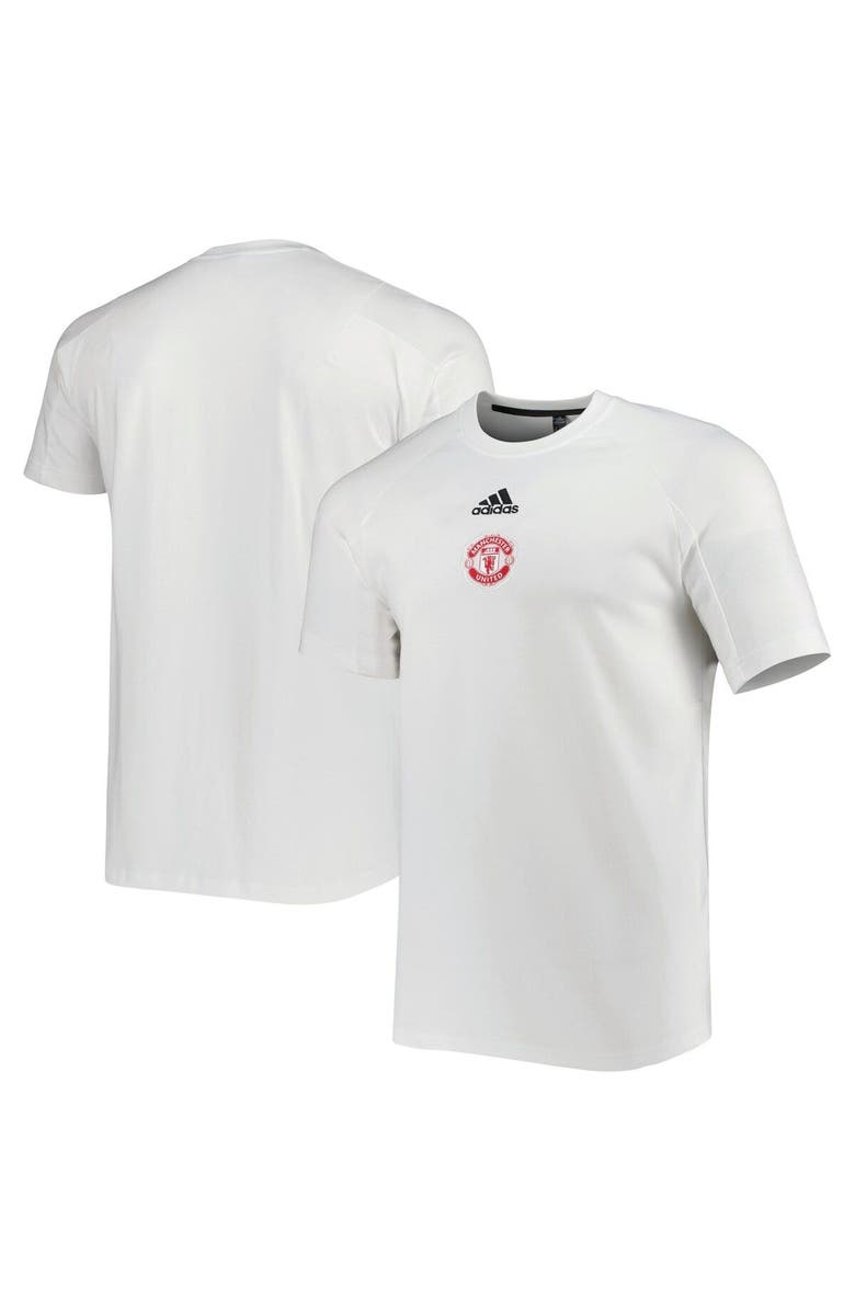 adidas Men's adidas White Manchester United Raglan Travel T-Shirt, Main, color, 