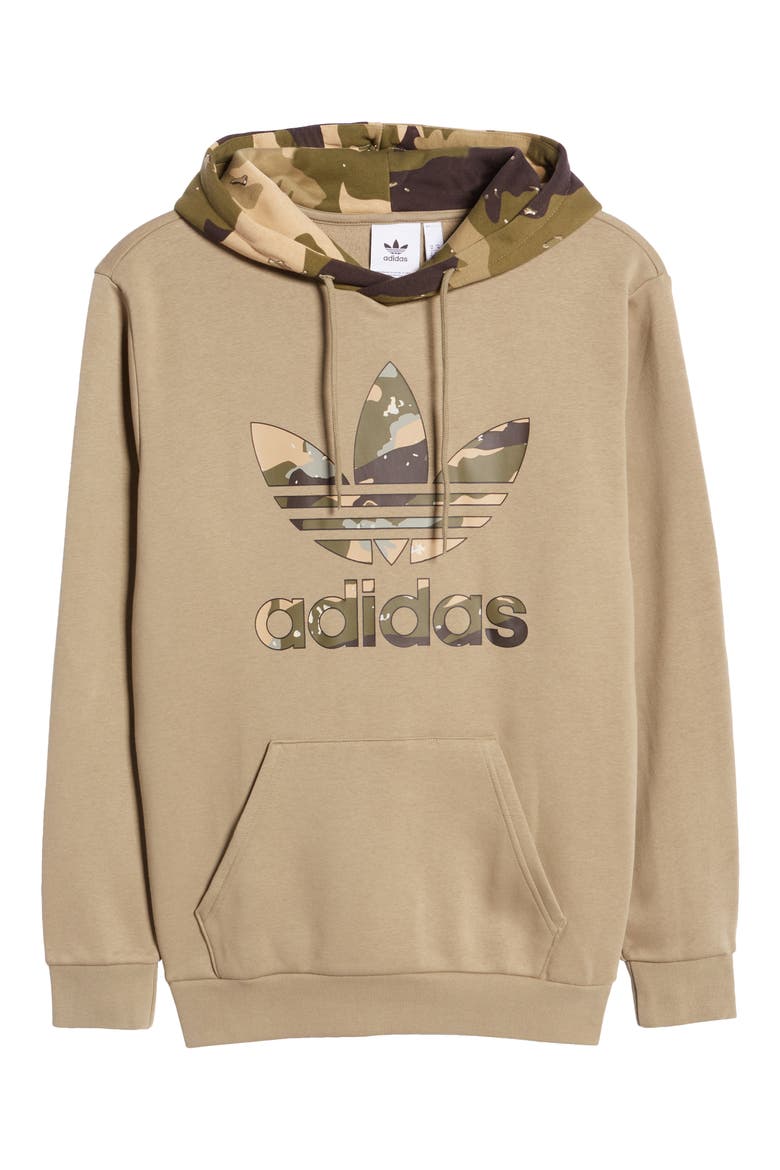 Camo Trefoil Hoodie, Alternate, color, CORE CAMO