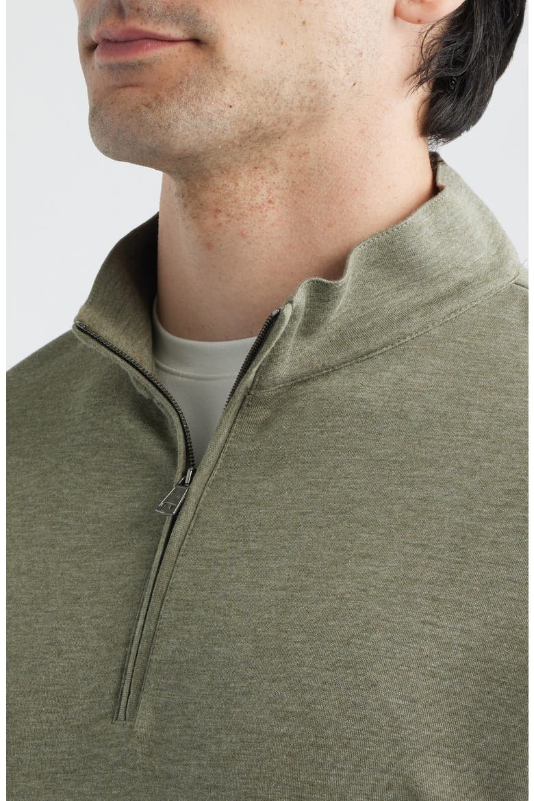 Comfort Interlock Organic Cotton Blend Quarter Zip Pullover, Alternate, color, FATIGUE