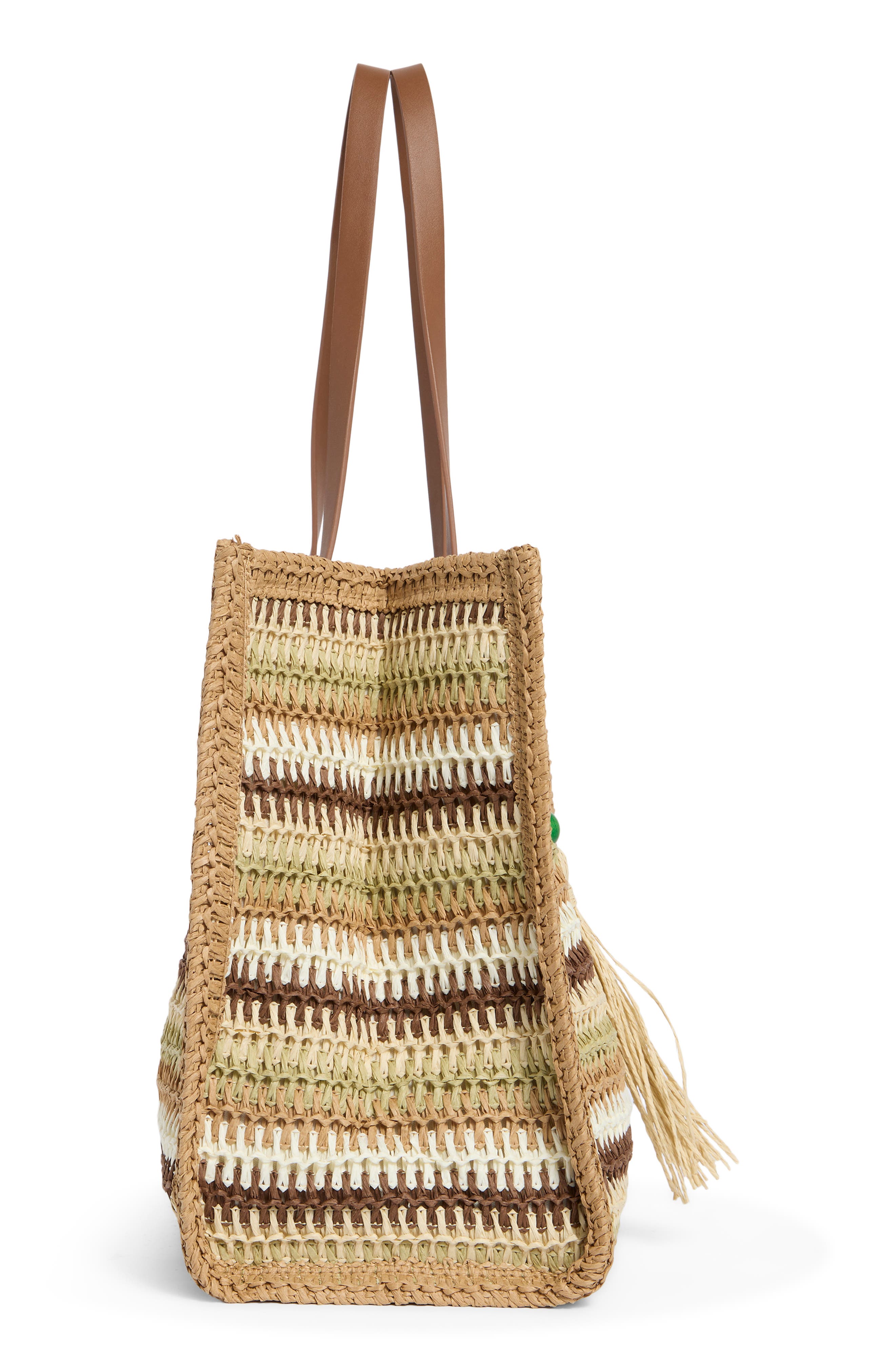 Dolce Vita Citrine Woven Straw Tote, Alternate, color, Brown Multi