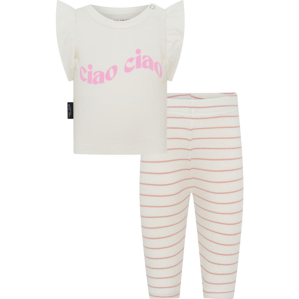 TINY TRIBE TINY TRIBE CIAO CIAO RUFFLE TOP & LEGGINGS SET