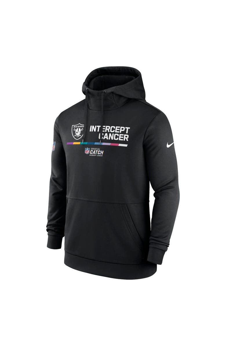 Nike Men's Nike Black Las Vegas Raiders 2022 NFL Crucial Catch Therma Performance Pullover Hoodie, Alternate, color,