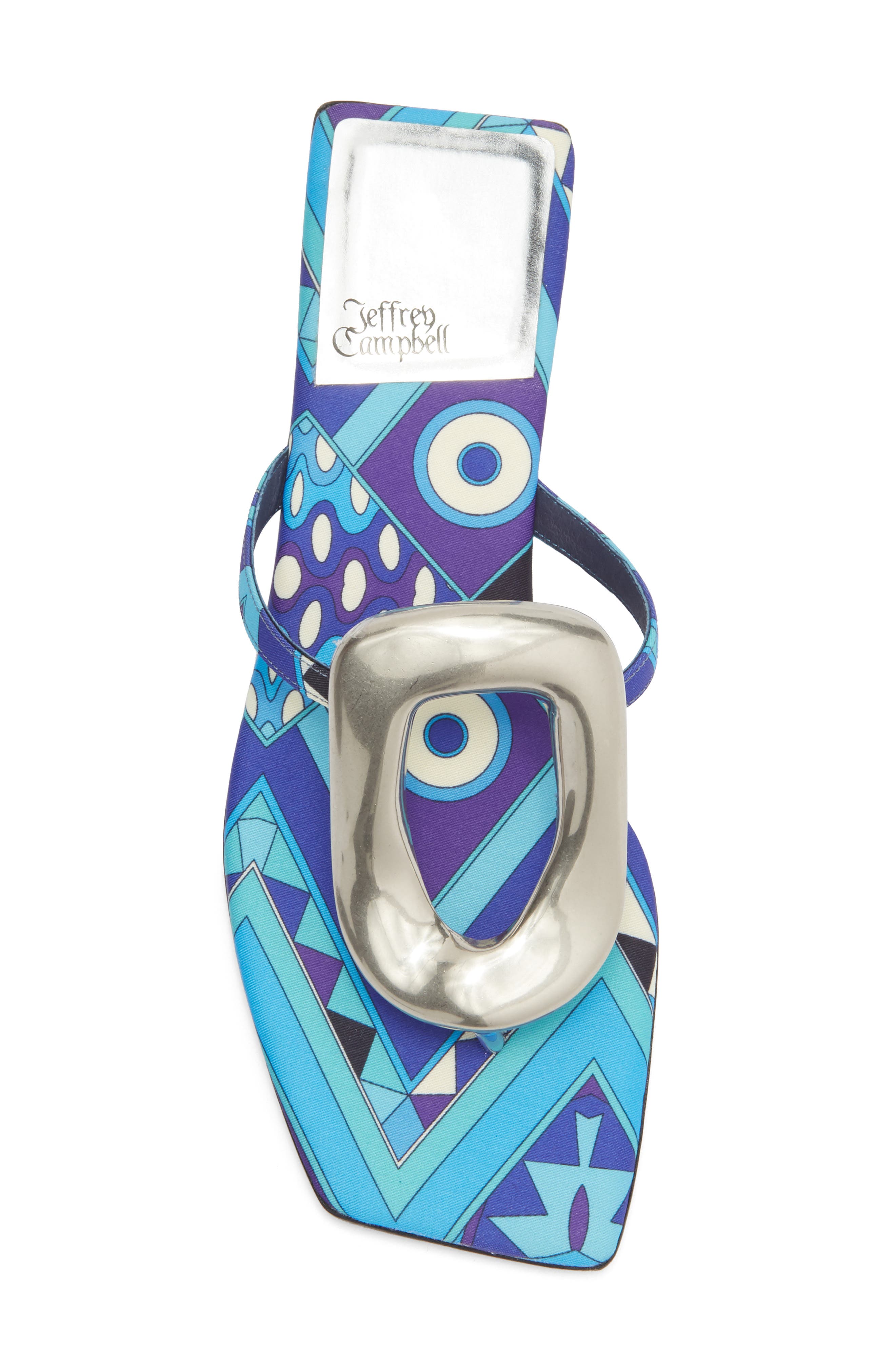 Jeffrey Campbell Linques Flip Flop, Alternate, color, Navy Multi Silver