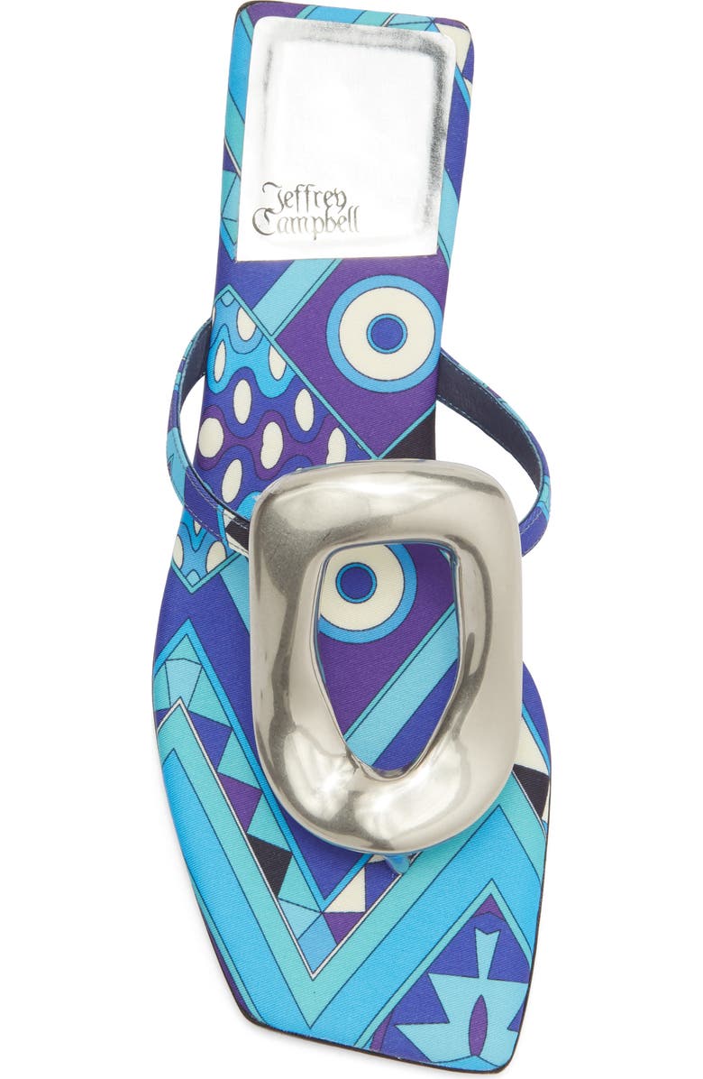 Jeffrey Campbell Linques Flip Flop, Alternate, color, Navy Multi Silver