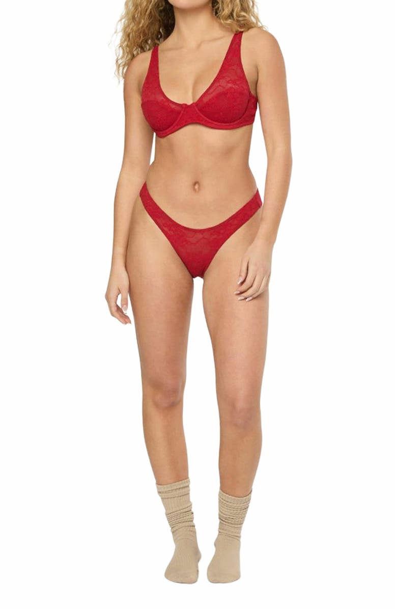 WeWoreWhat Scoop Bottom, Alternate, color, Scarlet