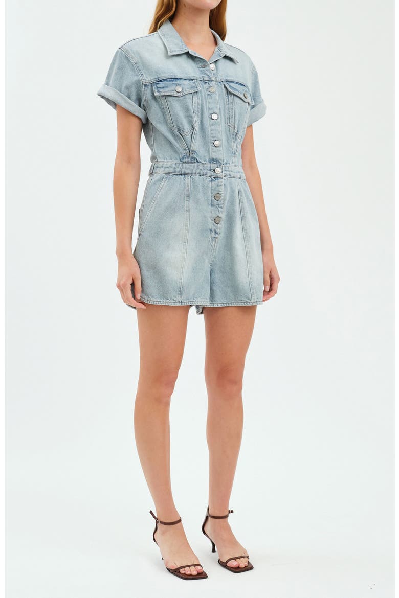 Topanga Denim Romper, Alternate, color, DOLPHIN