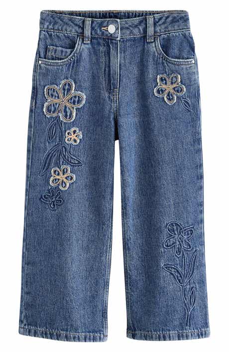 NEXT Kids' Floral Appliqué Jeans