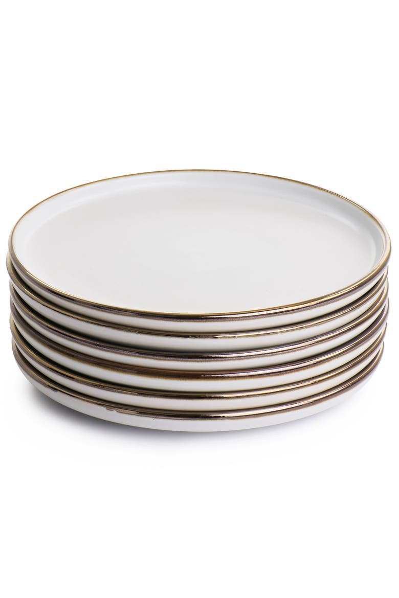 Arthur 6 Piece Stoneware Salad Plate Set, Alternate, color, White