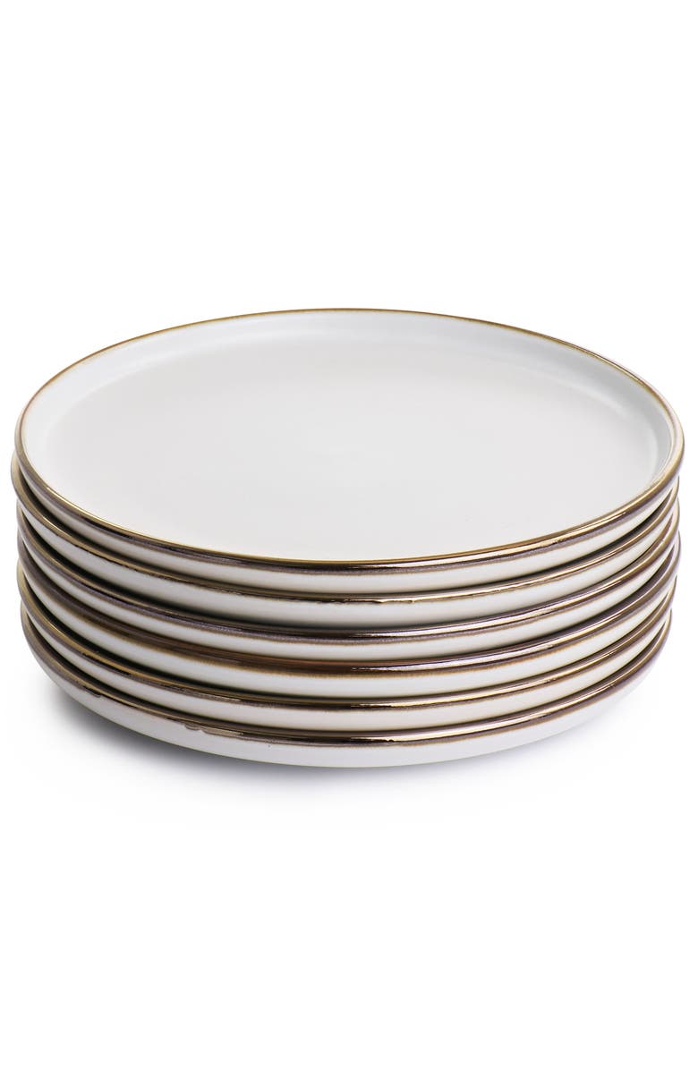 Elama Arthur 6 Piece Stoneware Salad Plate Set, Alternate, color, White