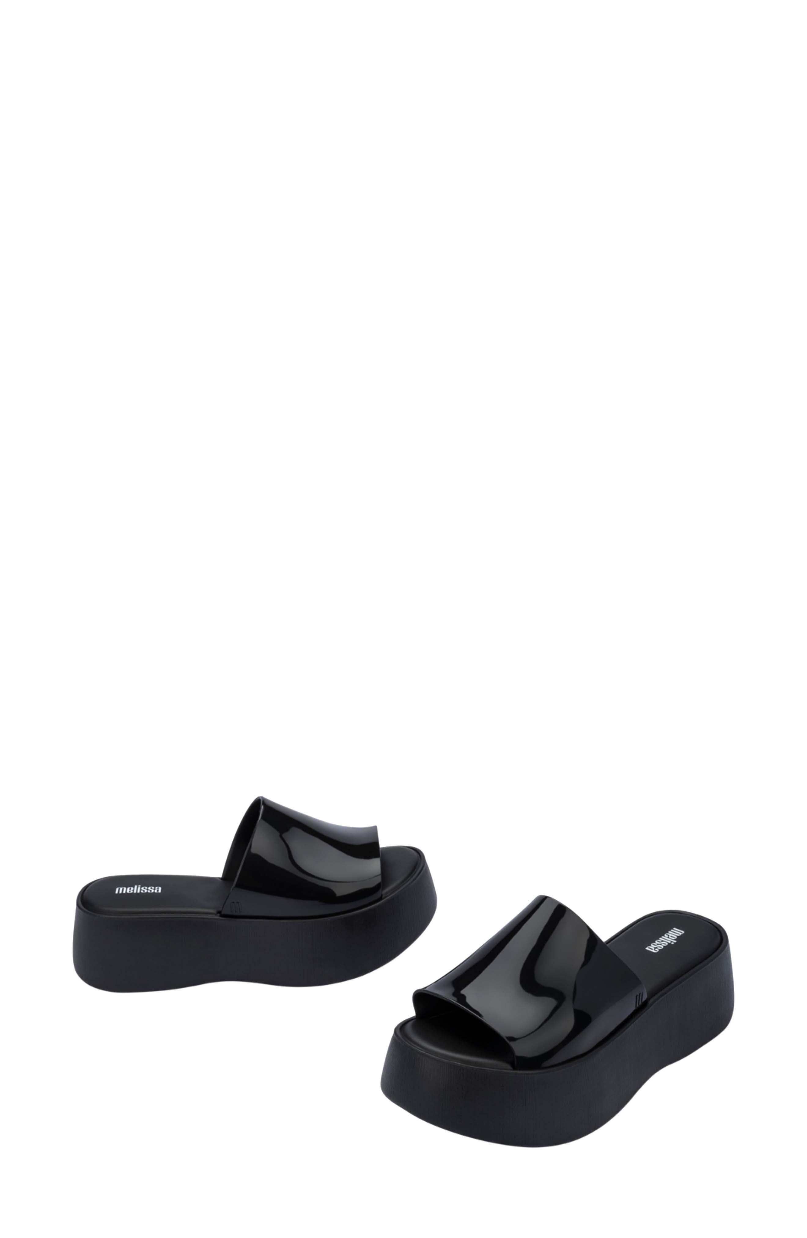 Melissa Becky Water Resistant Platform Sandal, Alternate, color, Black