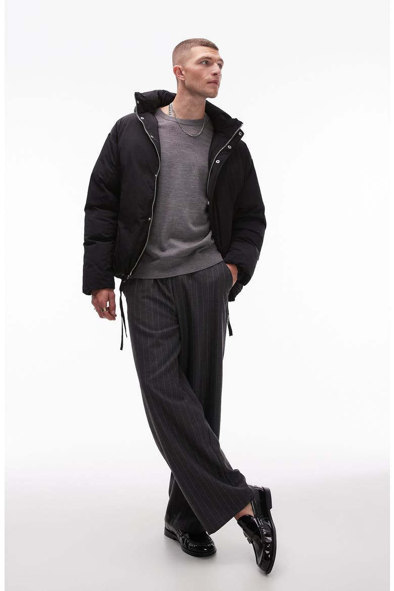 Oversize Hooded Nylon Jacket, Alternate, color, BLACK