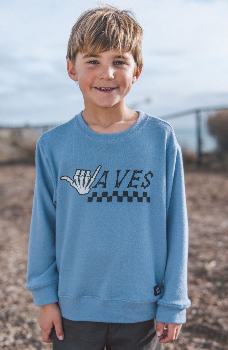 Feather 4 Arrow Kids' Waves Hacci Knit Pullover, Alternate, color, Faded Denim