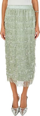 Endless Rose Sequin Tassel Midi Skirt