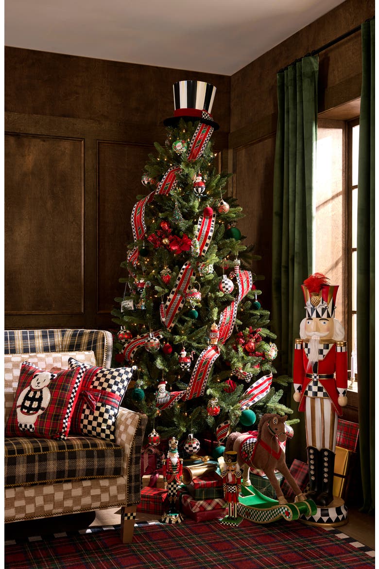 Checkmate Top Hat Tree Topper Ornament, Alternate, color, BLACK