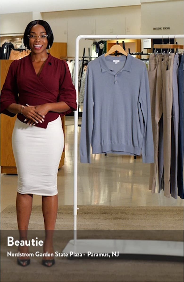 Trafford Long Sleeve Wool Polo Sweater, sales video thumbnail