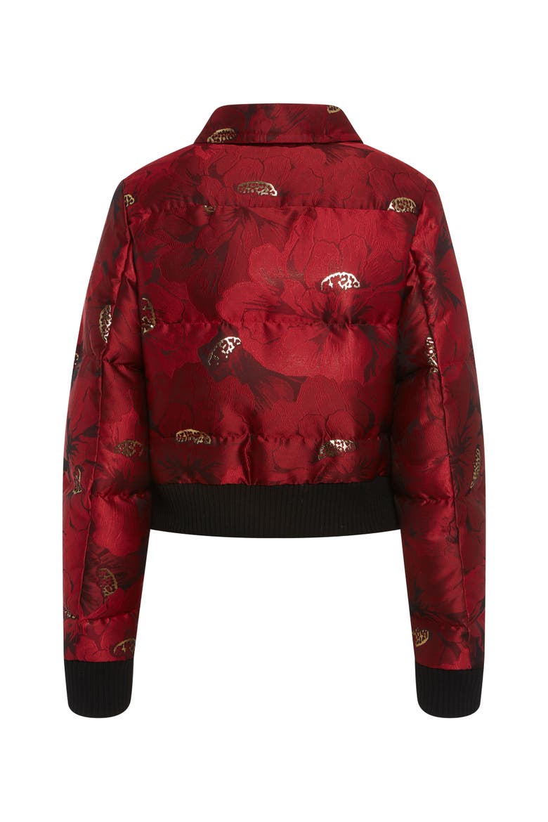 La Comasca Puffer Bomber, Alternate, color, Jacquard Ruby Red