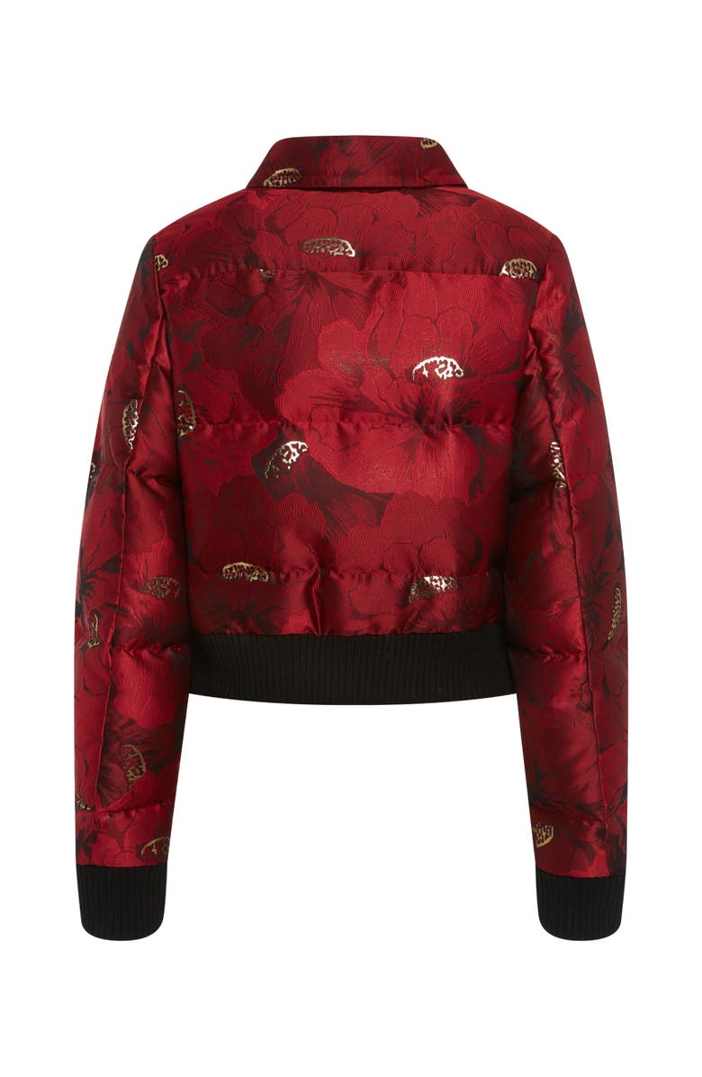La DoubleJ La Comasca Puffer Bomber, Alternate, color, Jacquard Ruby Red