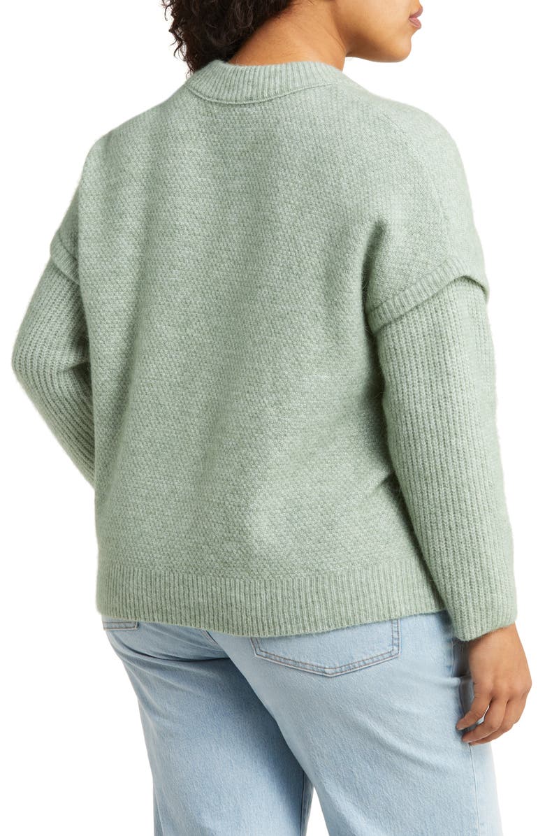 Madewell Cable Stitch Crewneck Sweater, Alternate, color,