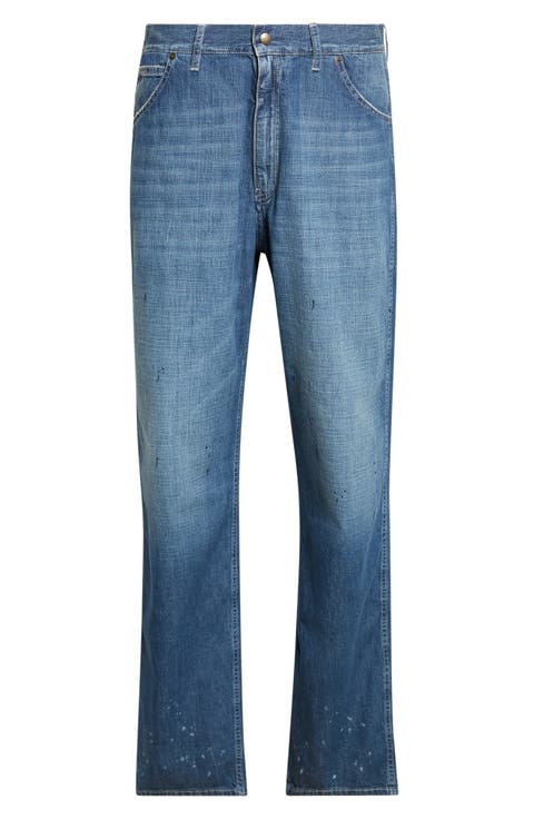 Stained Straight Leg Jeans