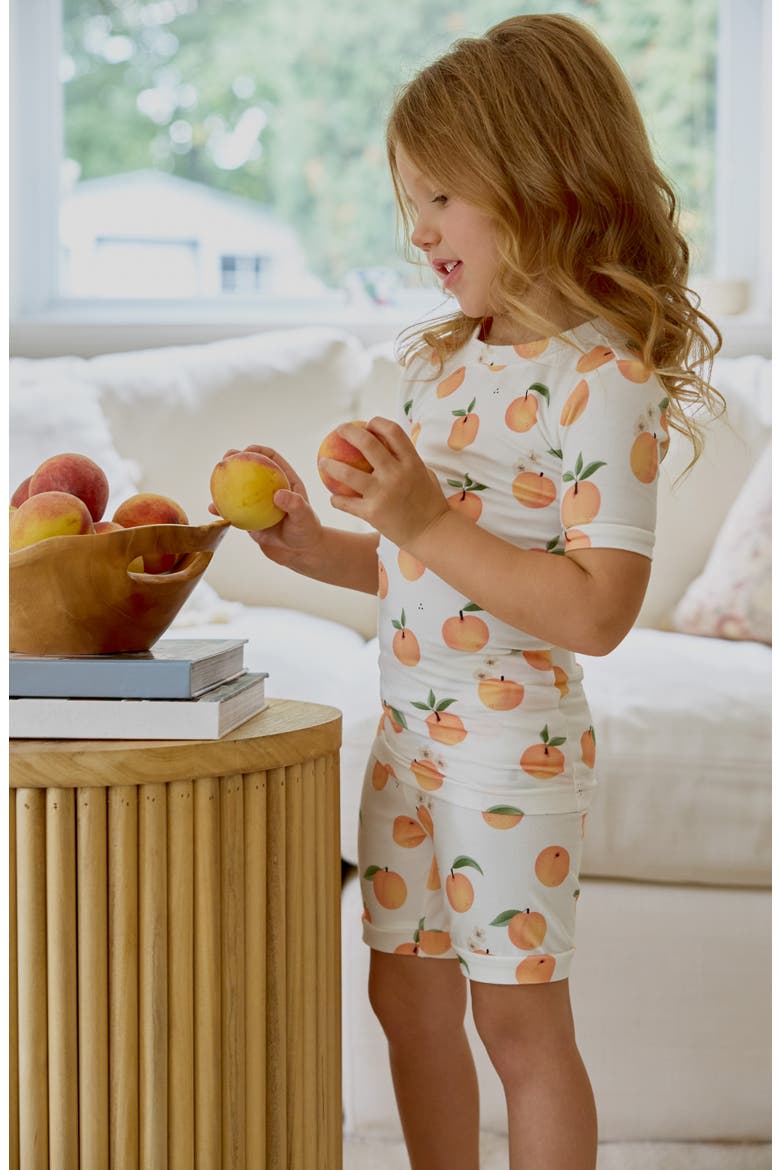Kids' Print Short Pajamas, Alternate, color, OFF WHITE