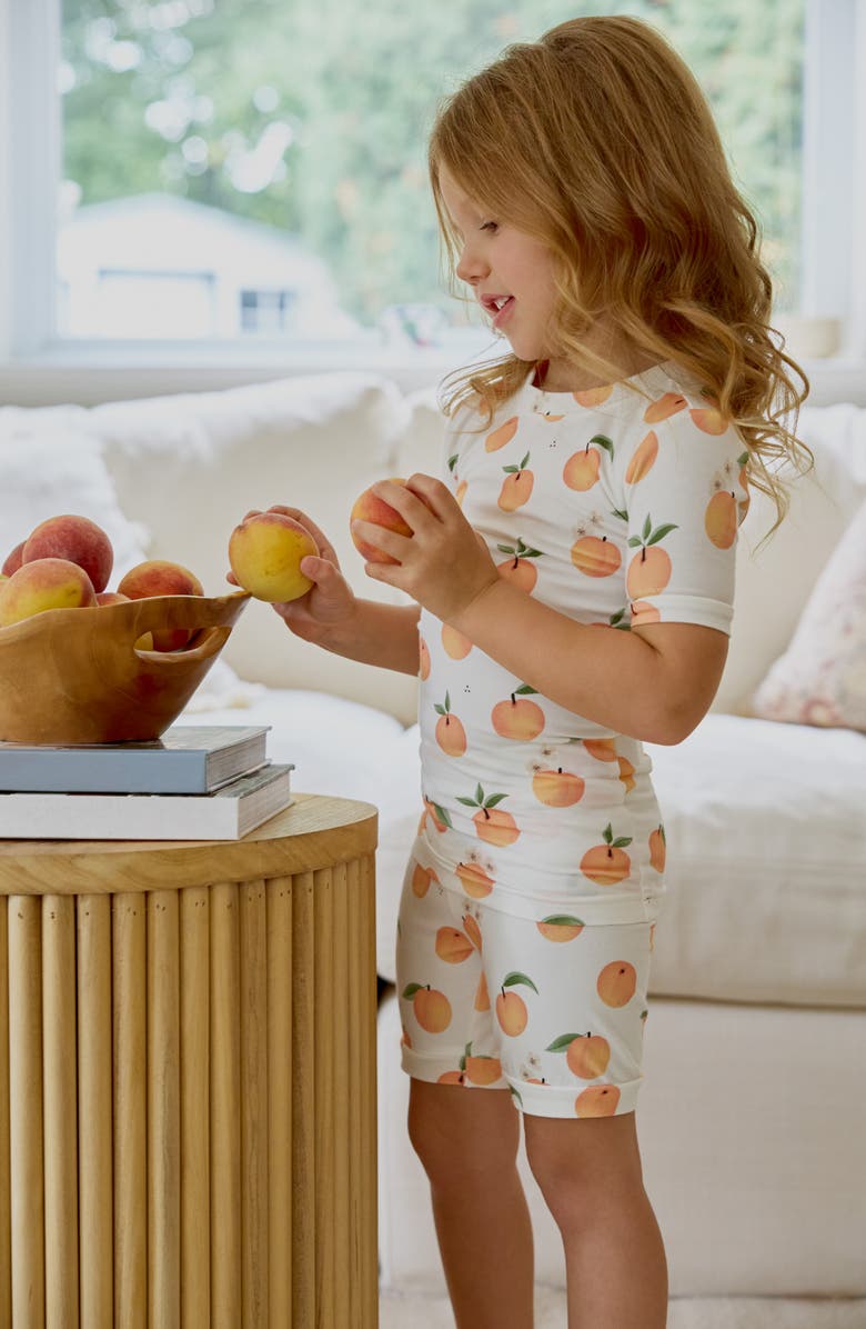 Petit Lem Kids' Print Short Pajamas, Alternate, color, Off White