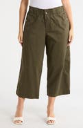 Democracy Button Pocket Crop Wide Leg Pants