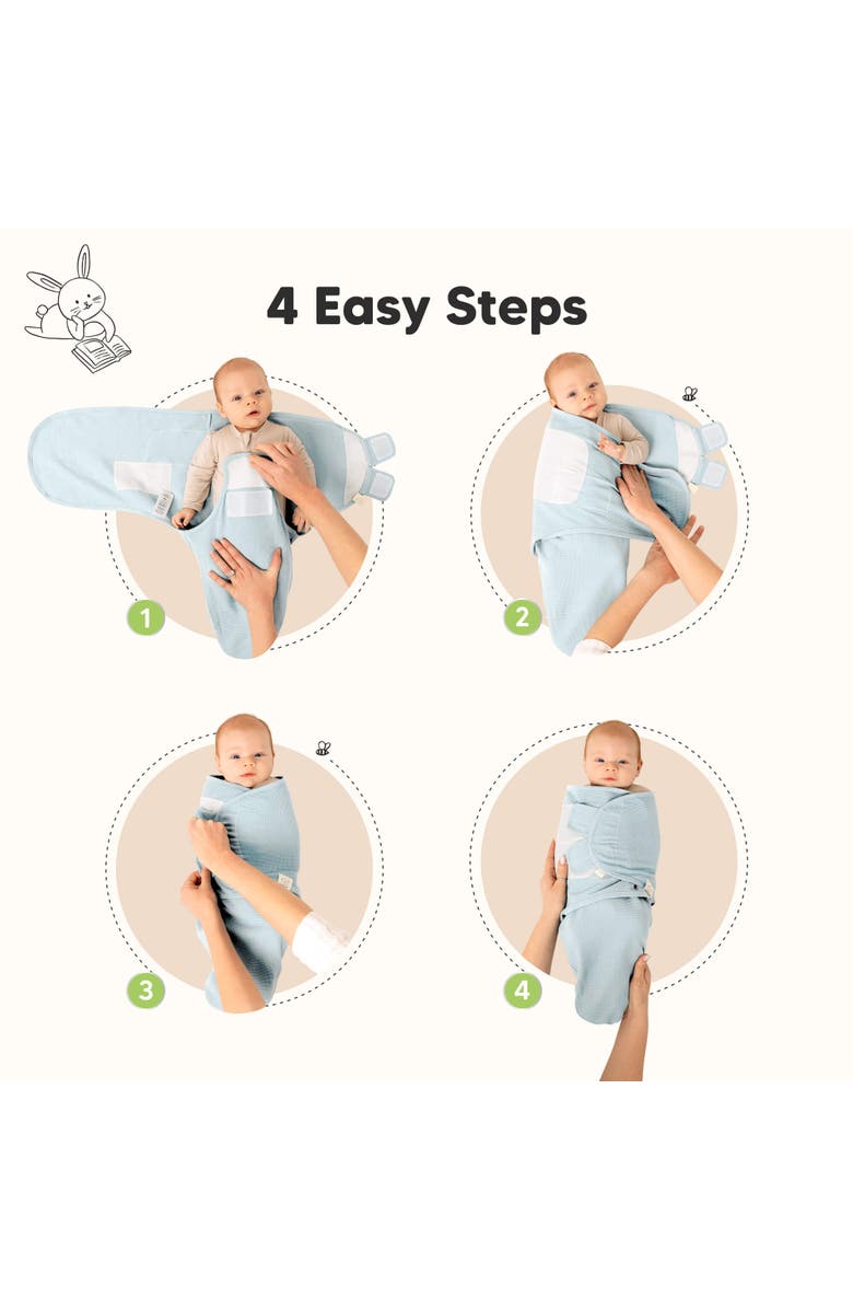 KeaBabies 3-Pack Soothe (Wren) Swaddle Wraps, Alternate, color, Ripple