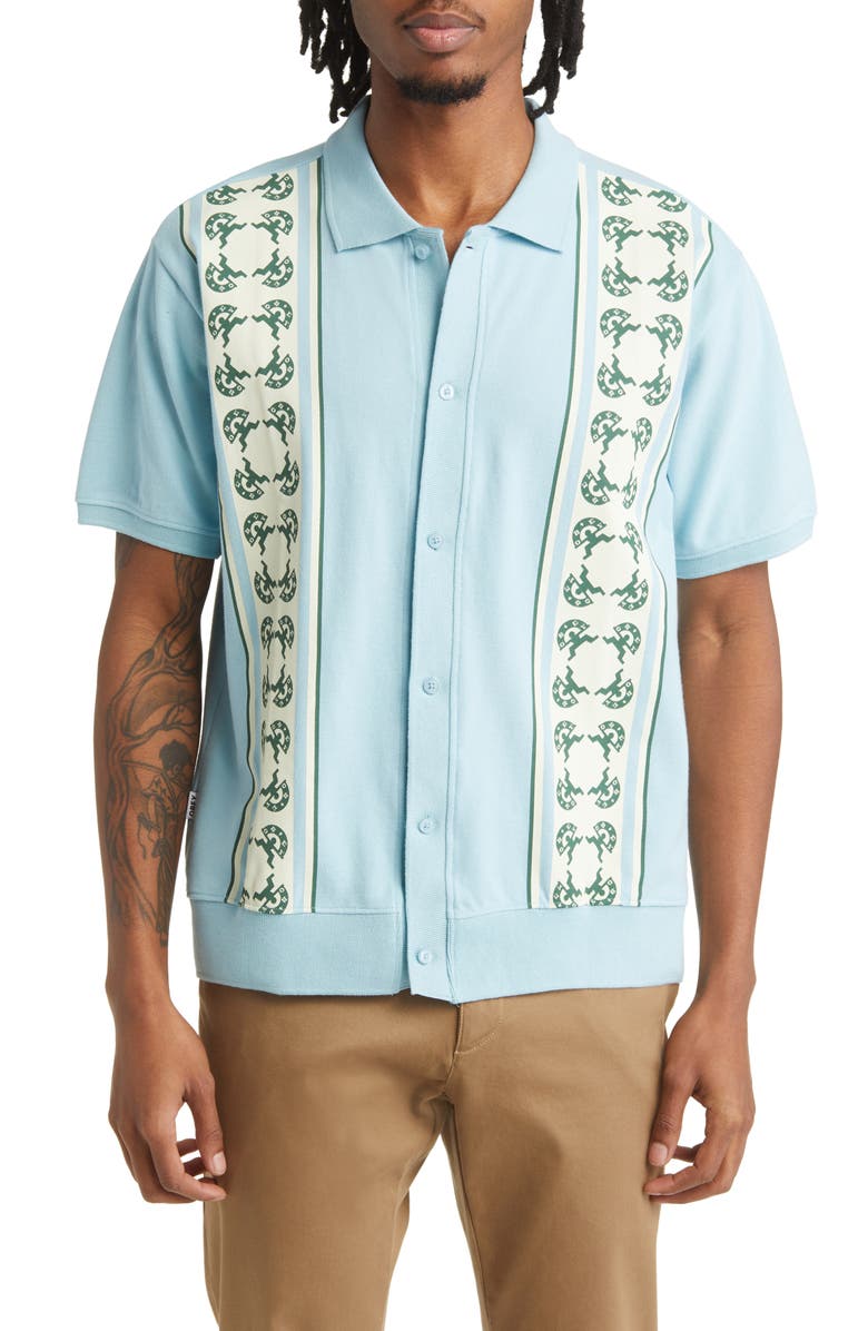 Obey Monument Short Sleeve Button-Up Shirt, Main, color, 