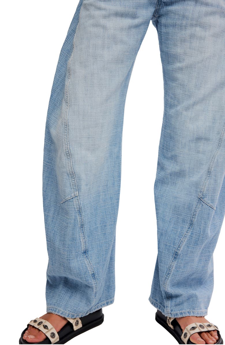 Free People Highland Low Rise Barrel Jeans, Alternate, color,