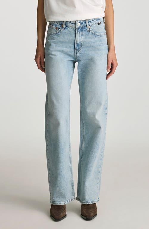 Mavi Jeans Taylor High Waist Relaxed Straight Leg Jeans in Light Brushed Classic Blue at Nordstrom, Size 30 X 32